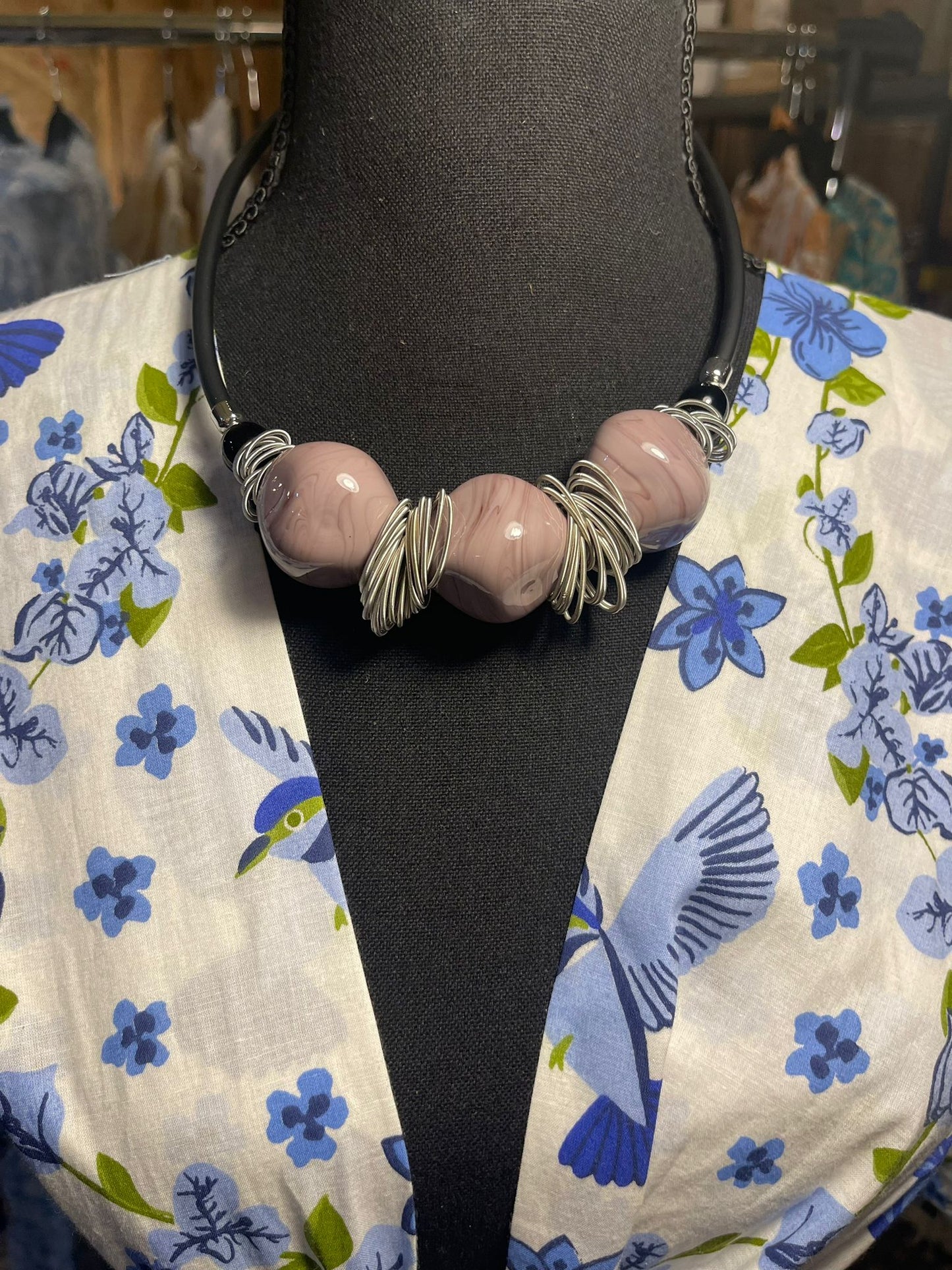 San Marco Purple Murano Glass Bead Necklace