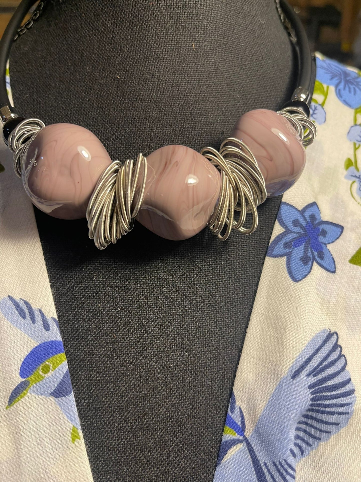 San Marco Purple Murano Glass Bead Necklace