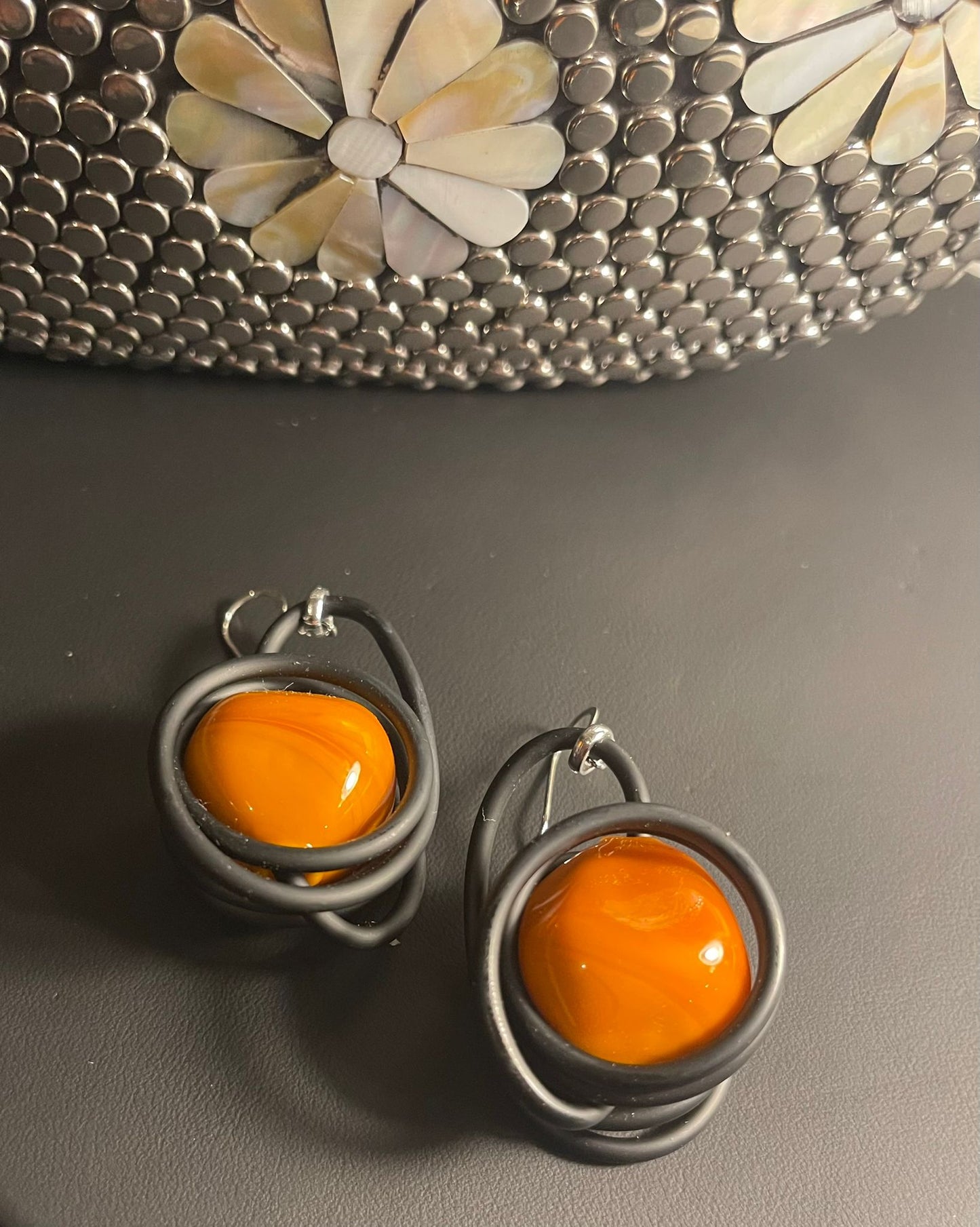 Orange Murano Earrings