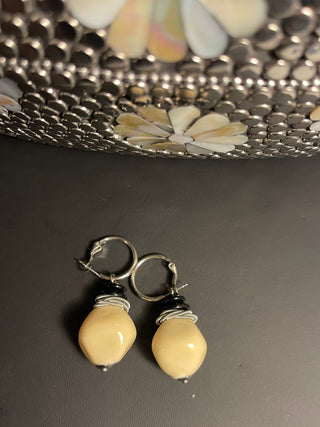 Beige Murano Earrings