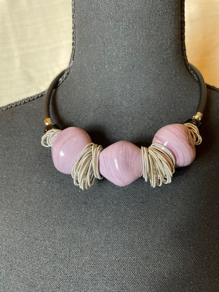 San Marco Purple Murano Glass Bead Necklace